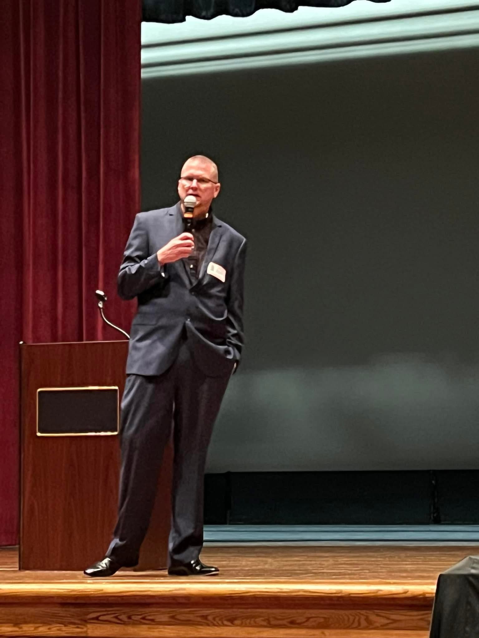 Jeff Johnson speaking to high school students about perseverance, accountability, personal responsibility, and the power of second chances.