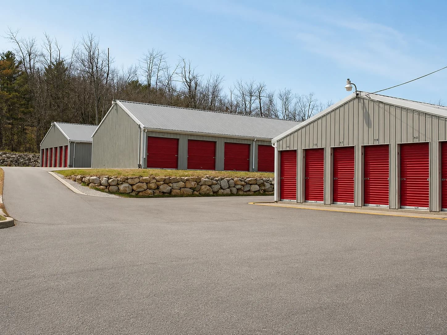 Drive-up storage unit row