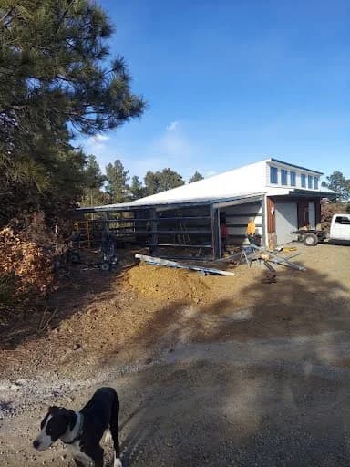 Cold-formed steel garage extension exterior in Weston, Colorado