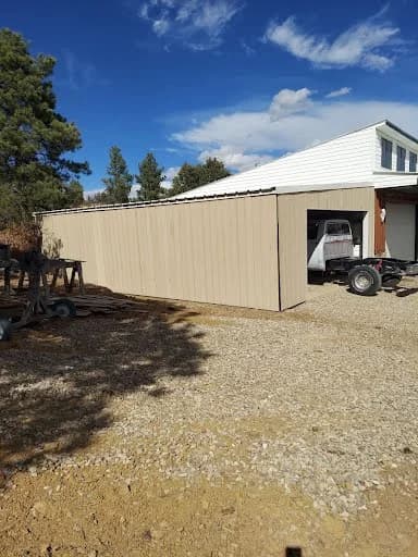Cold-formed steel garage extension exterior in Weston, Colorado