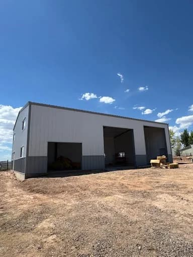 Completed PEMB personal shop front elevation in Roosevelt, Utah